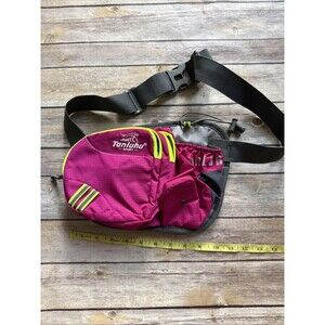 Tanluhu Waist Pack With Water Bottle Holder Belt Pink Neon yellow